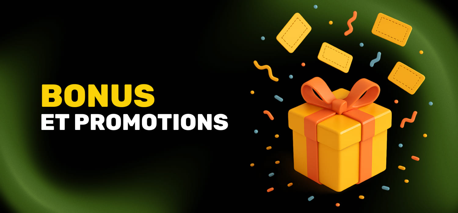 Bonus et promotions dans l'application mobile