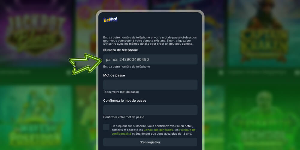 entrez votre numéro de téléphone