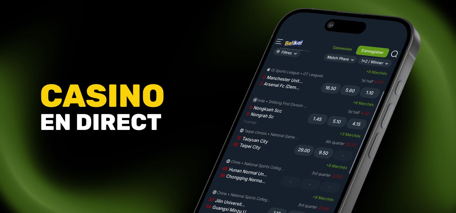 Casino en direct sur Betika