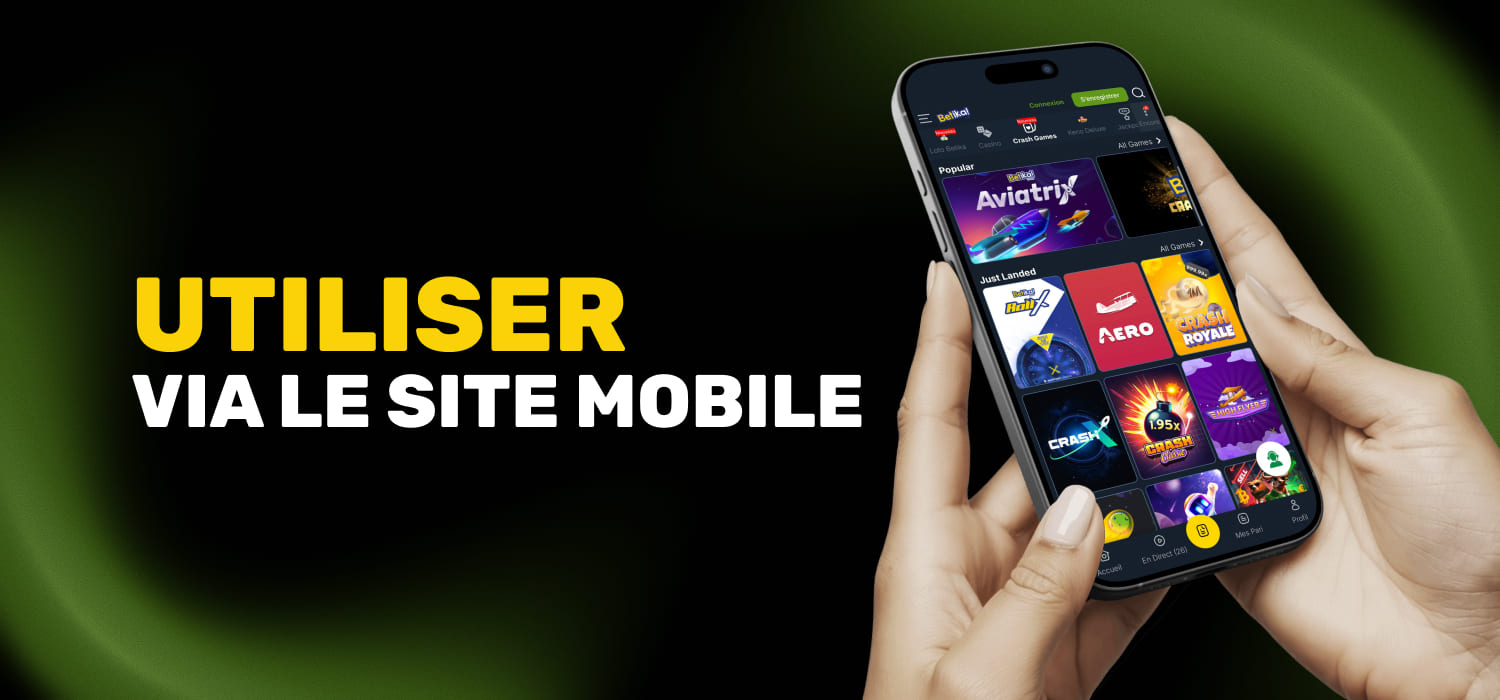 Utilisation de Betika via le site mobile